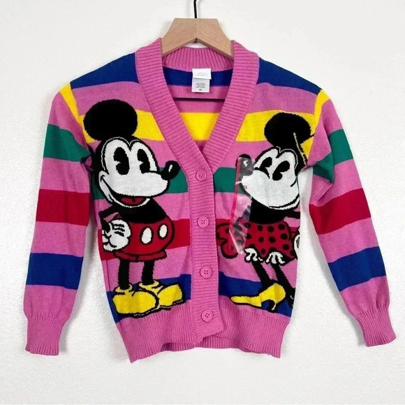 NWT Disney Mickey & Minnie Mouse Stripes Cardigan - Picture 1 of 5